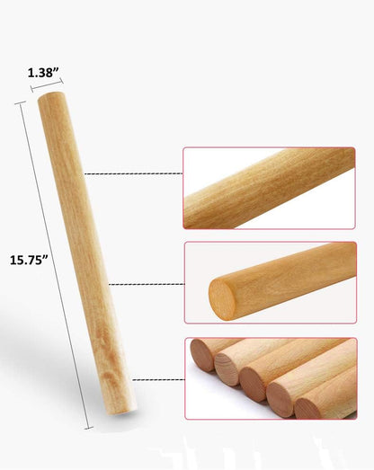 Non-Stick Rolling Pin Silicone Basting Pastry Mat Spatula Brushes Set:Combo Kit of Large and Small Dough Rollers and 2 Stainless Steel Cookie Cutters for Baking