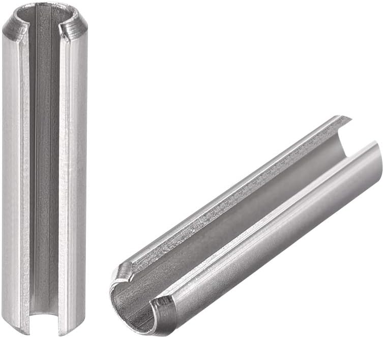 uxcell Slotted Spring Pin - M4 x 30mm 304 Stainless Steel Split Spring Roll Dowel Pins Plain Finish 20Pcs