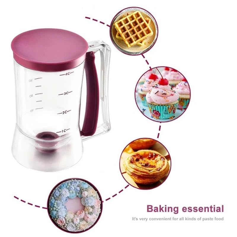 Cupcakes Pancakes Dispenser Cookie Cake Muffins Baking Waffles Dough Dispenser Cream Speratator Measuring Cup Doser for Hotcakes