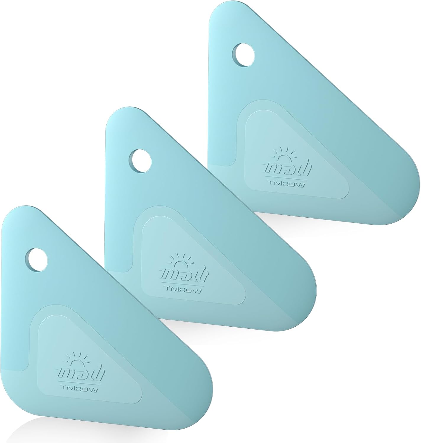 Food Scraper, 2-in-1 Pot and Pan Dish Scraper, Nylon and Silicone, Kitchen Scraper Tools for Cast Iron Skillets, Cookware, Dishes, Pans and Pots, Heat Resistant, Set of 3 - Blue