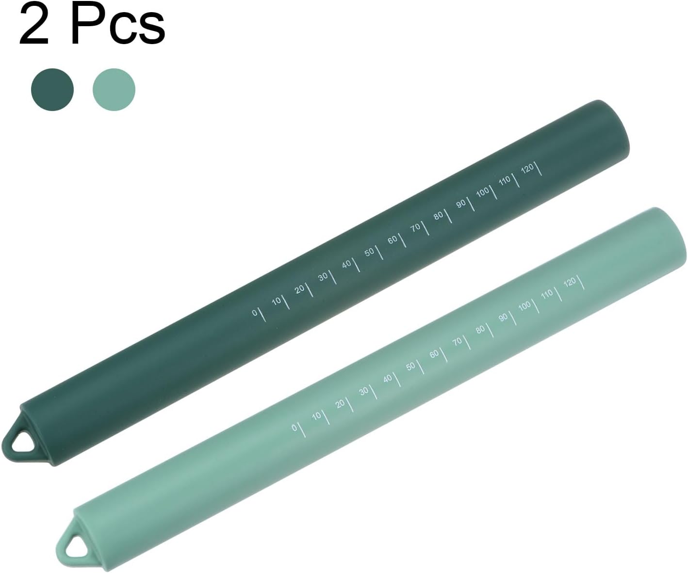 HARFINGTON Silicone Rolling Pin 10" Silicone Surface Non-Stick Stainless Steel Inner Core Dough Roller Kitchen Roller for Baking Pastry Pizza Fondant Bread, Green