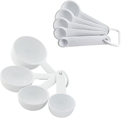 KitchenAid Universal Easy To Read Measuring Cup and Spoon Set with Soft Grip Handle for Maximum Control, Hang Hole and Nesting For Easy Storage, Dishwasher Safe, 9 Piece, Pistachio
