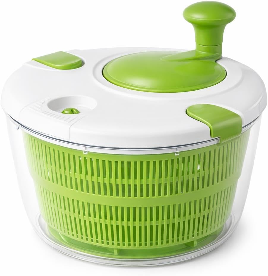 Salad Spinner Large Capacity Vegetable Washer & Lettuce Dryer Bowl, Easy Manual Spin Vegetable Dryer for Fruits, Produce & Greens, BPA Free Kitchen Salad Spinner