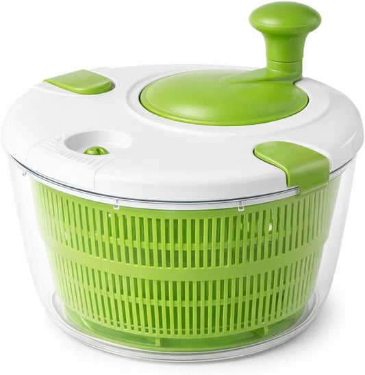 Salad Spinner Large Capacity Vegetable Washer & Lettuce Dryer Bowl, Easy Manual Spin Vegetable Dryer for Fruits, Produce & Greens, BPA Free Kitchen Salad Spinner