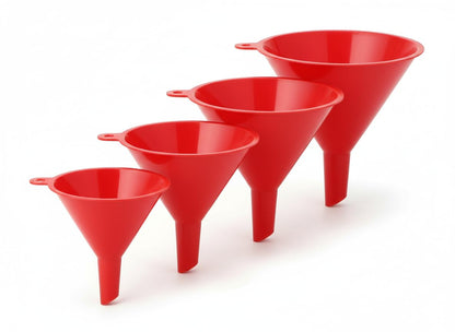 4Pcs All Purpose Plastic Funnel Set, Funnels for Kitchen & Automotive Use, Small to Large Funnels for Filling Bottles, Liquid Spices Powder Funnel for Small Bottles Cosmetic Lotion Essential Oil