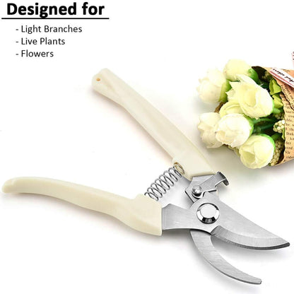 BUGUI Garden Shears Set of 2, Includes 1 Bypass Pruning Shears and 1 Straight Blade Garden Scissors, Sharp, Lightweight