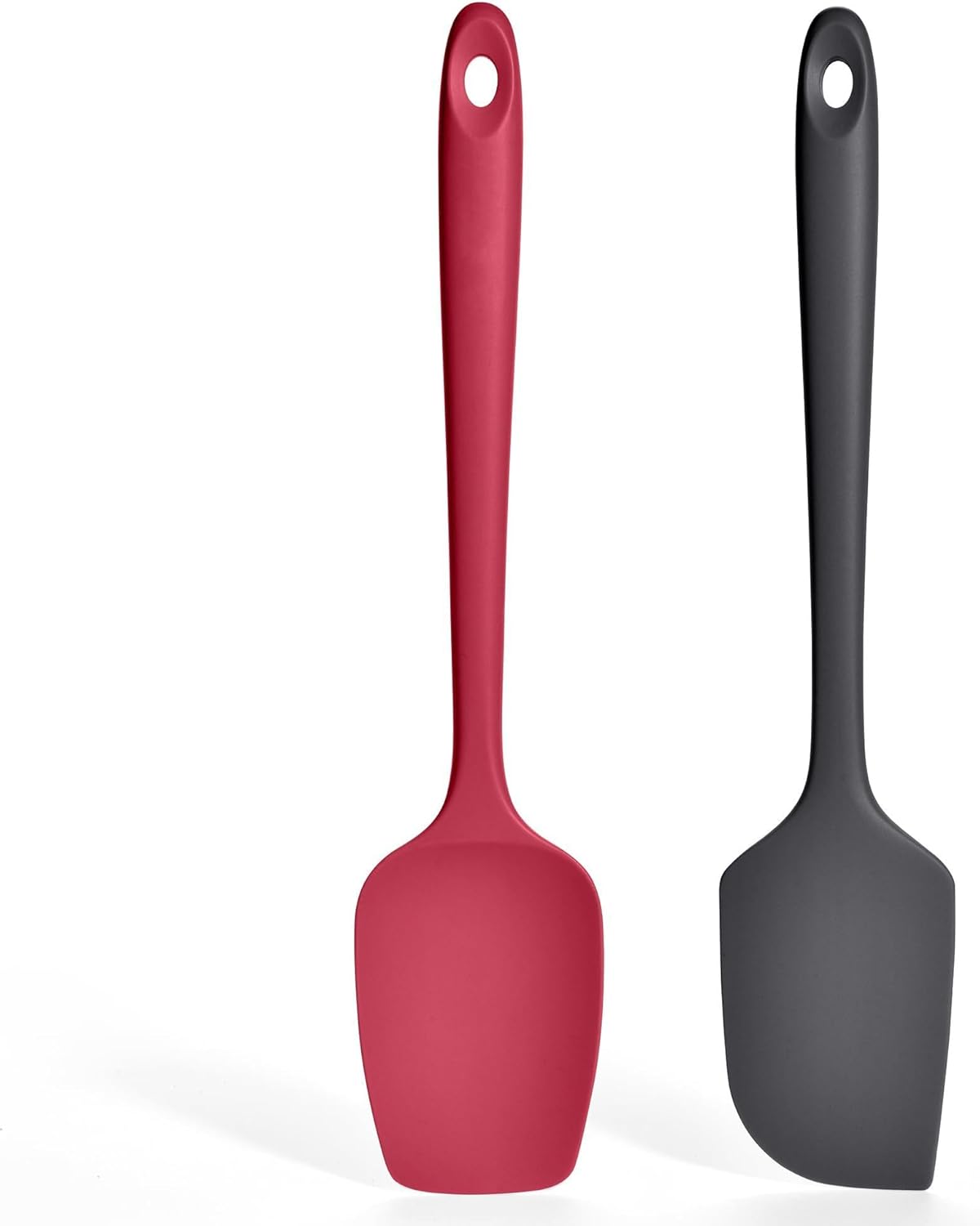 2 Pieces Silicone Spatula Set: Ironberry 600ºF Heat Resistant Food Grade Cooking & Baking Utensils, Kitchen Flexible Nonstick Rubber Scraper for Scraping, Mixing, Scrambling, Flipping (Black)