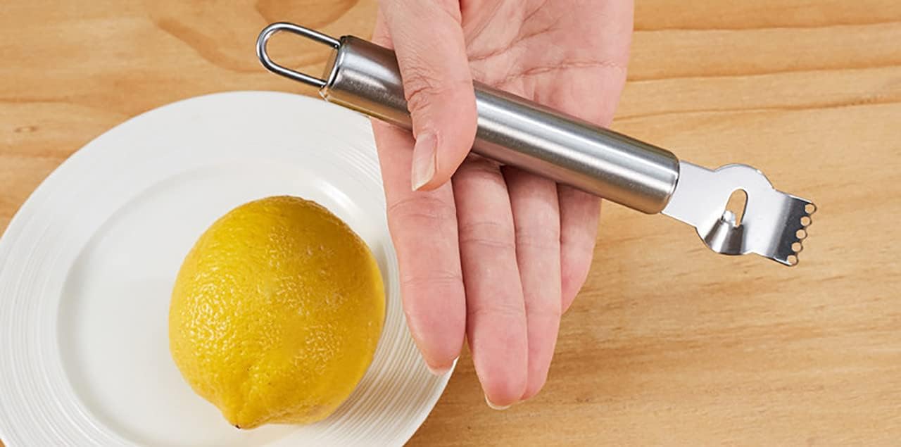 2Pcs Stainless Steel Lemon Zester Grater with Hole Citrus Orange Peeling Tool Fruit Peelers Mandolines and Slicers Graters, Peelers and Slicers