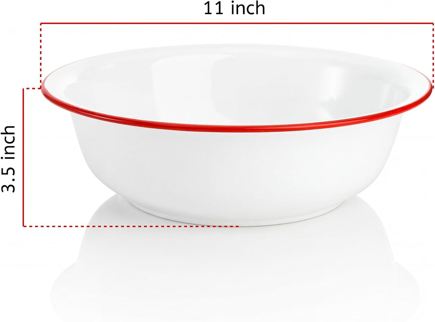 Elsjoy 2 Pack 3 Quart Large Enamel Bowl, 11 Inch Vintage Enamel Mixing Bowl, Kitchen Enamelware for Fruit, Salad, Pasta