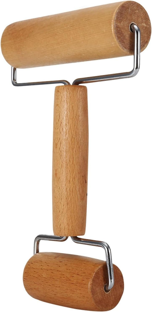 Small Rolling Pin, Pizza Dough Roller, Non Stick Wood Pastry Roller, Kitchen Wooden Rolling Pins for Baking Cooking Cookie Bread Tortilla Dumpling Fondant Clay (Style 2)