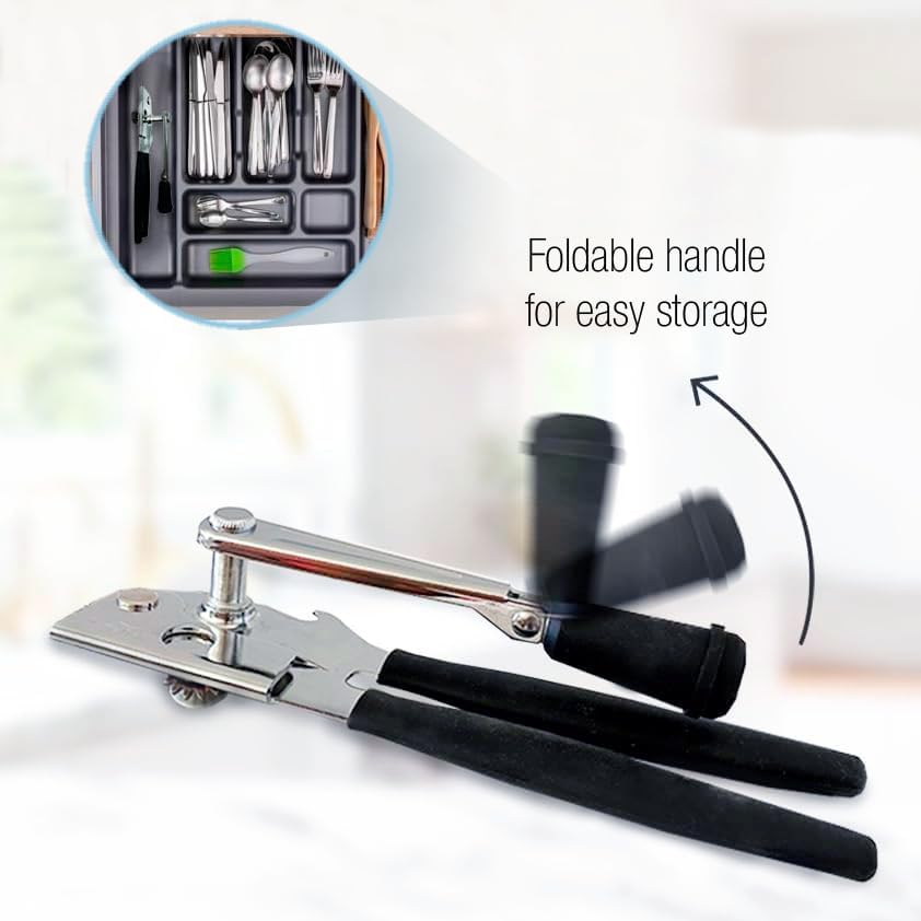 Heavy Duty Commercial Can Opener - Manual Hand Held - Industrial for Big Cans - Easy Crank, Abridor