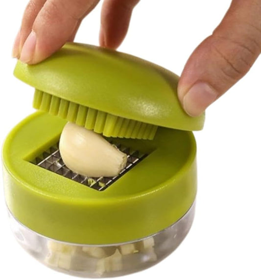 Garlic Press Stainless Steel Manual Mincer Slicer Grater Compact Garlic Chopper Kitchen Gadget for Home Restaurant