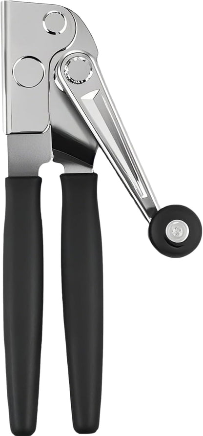 Commercial Crank Can Openers Manual, Heavy-Duty Can Opener—Ergonomic Design, Black