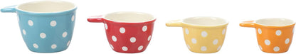 Creative Co-Op Ceramic Measuring Cup, Set of 4, Black and White