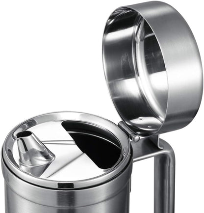 Olive Oil Dispenser, 550ML Stainless Steel Bottle with Lid, Leak Proof, Salad Dressing Storage, Cooking & BBQ