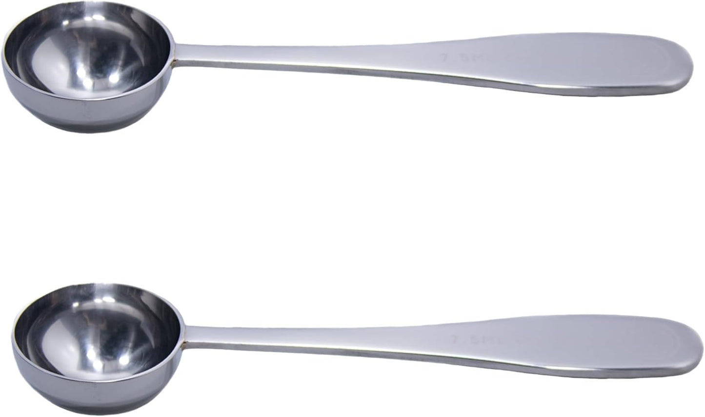 Honey Bear Kitchen 5 ml Teaspoon Measuring Scoop Spoons, Polished Stainless Steel, Set of 2