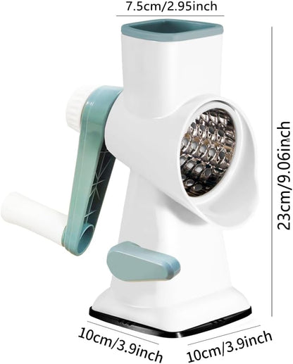 Dachenus Cheese Grater Rotary Cheese Grater,Versatile Cheese Shredder,Blades for Shredding, Grating, Slicing,Cheese Shredder with Suction Base and Cleaning Brush Kitchen Gift (green)