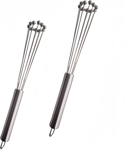 2 PCS 10.23inch Stainless Steel Ball Whisks,Durable Manual Egg Beater, Dishwashable Kitchen Whisk,Cream whisk, kitchen baking tool