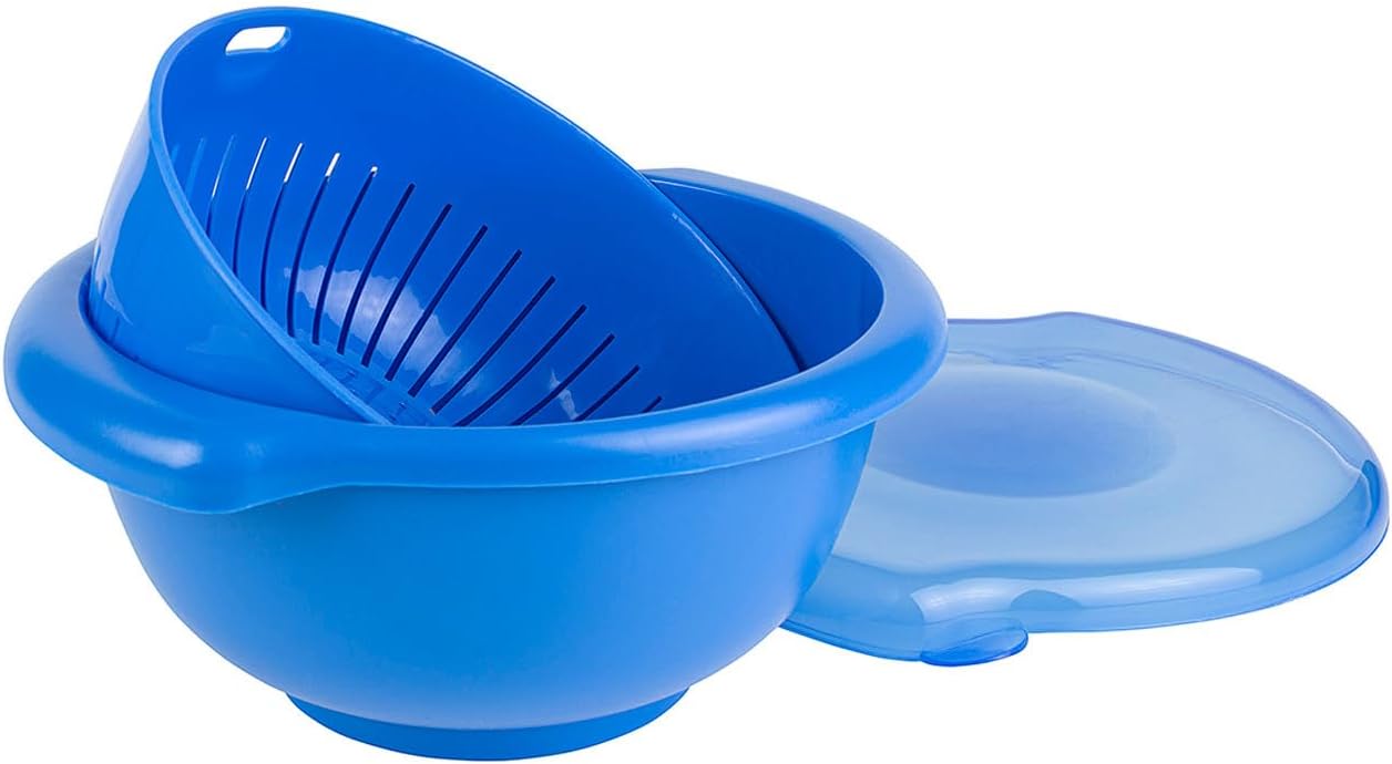 Hutzler 3-in-1 Berry Bowl Keeper, Colander & Container, Keeps Berries Fresh Longer, 1 Quart Capacity (Gray)