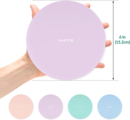 NIHOME Silicone Jar Opener – 6 Inch Large Anti-Slip Grip Pads, Premium 100% Food-Grade Silicone, Stylish Designer Colors, Multi-Purpose Heat-Resistant Mat & Coaster, Set of 4