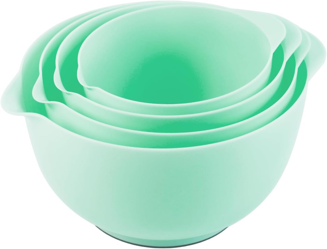 BoxedHome Nesting Plastic Mixing Bowl Set, 4 Piece Mixing Bowl Set with Pour Spouts, Size 1.7, 2.5, 3.5 and 4.5qt, for Prepping, Mixing, Baking, Cooking(2023 New Version, Pink)
