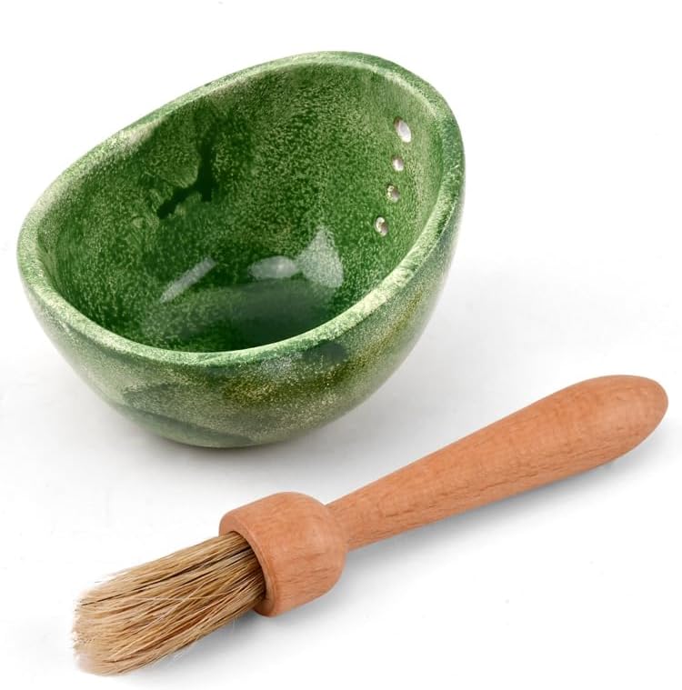 Pottery Herb Stripper Bowl, Small Handmade Resin Herb Stripper, Ceramic Herbs Grinder Pill Crusher Set Parsley Thyme Rosemary, for Pill Crusher, Spice, with Multi Size Holes(Color:White)