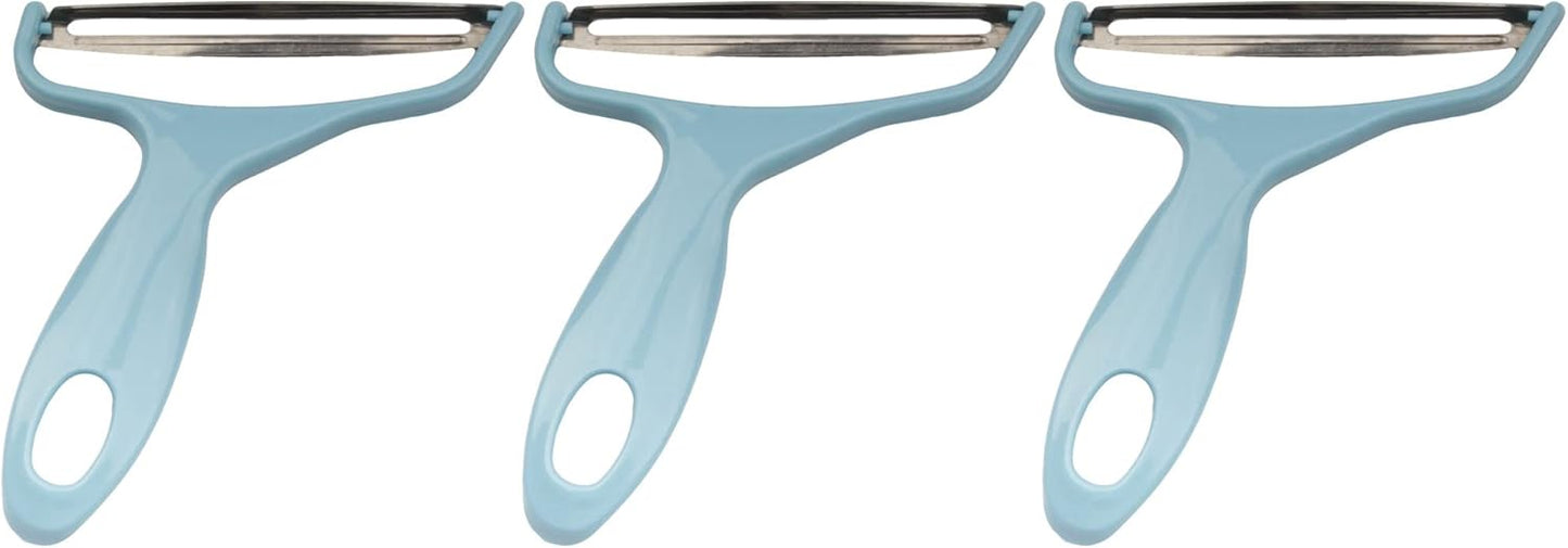Y Shape 3-in-1 Serrated, Straight, Julienne Swiveled Multi-Blade Peeler - Green - 1 Peeler