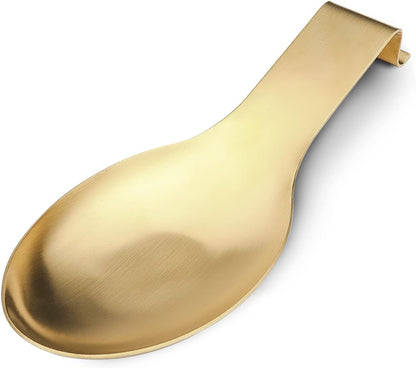 VanlonPro Stainless Steel Spoon Rest, Spatula Ladle Holder, Stainless Steel Utensil Spoon Rest Holder, Brushed Finish, Dishwasher Safe 9.8 x 3.7 Inch (Silver 1PC)