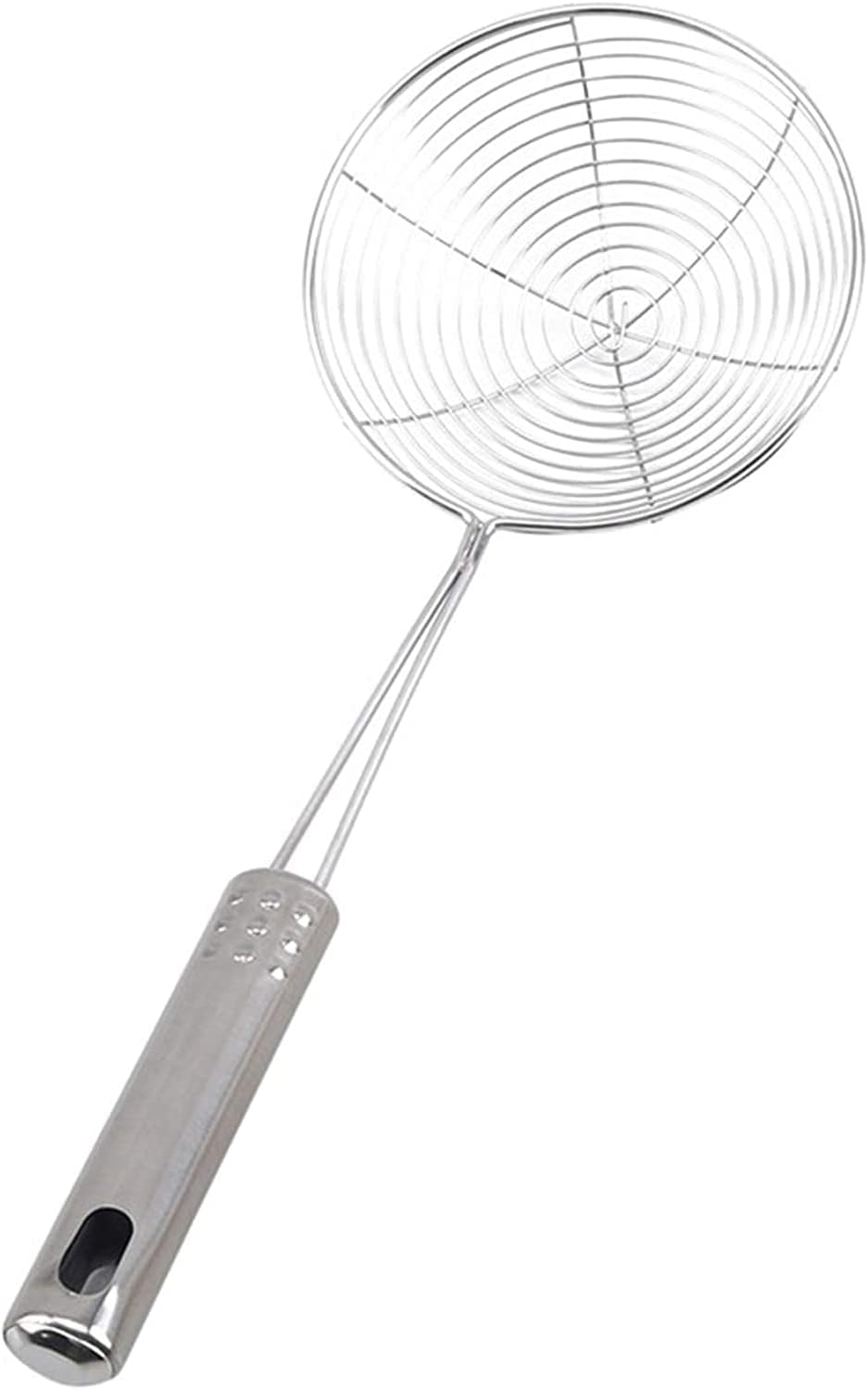 Generic Strainer Skimmer Ladle Stainless Steel Wire Skimmer Spoon Ergonomic Handle and Spider Mesh Filter with Handle for Kitchen Frying Food, Pasta, Spaghetti, Noodle Professional Design