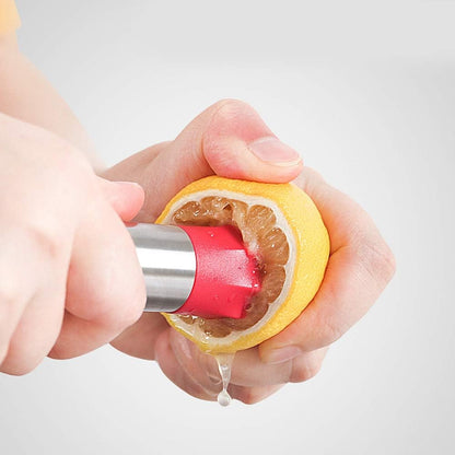 Electric Fruit and Vegetable Core Remover, Stainless Steel Squash Corer, Red, Ergonomic Grip Blade, Kitchen Tool for Salad Making