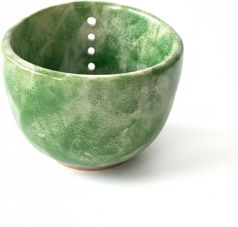 Herb Stripper Bowl, Herb Stripping Bowl with Multiple Hole Sizes to Separate Leaves from Stems (Blue)