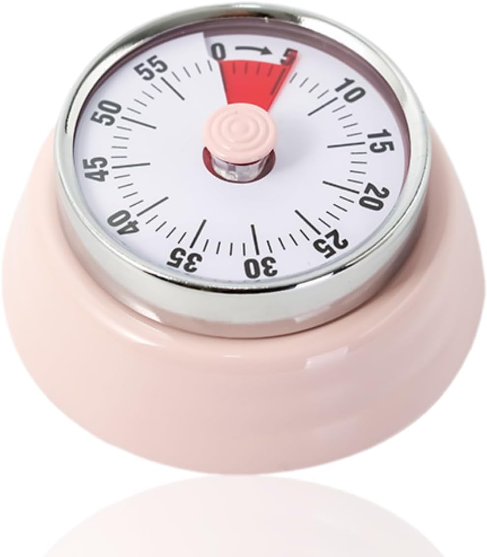 Kitchen Timer, Magnetic Visual Countdown Timer with Loud 72dB Alarm Mechanical Analog Dial for Cooking Baking Home Gym Office