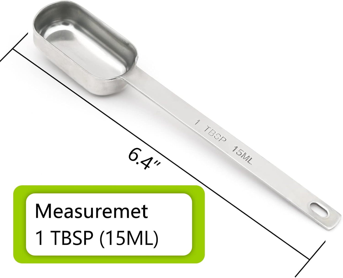 2PCS 1tsp (1/3tbsp, 5ml) Single Measuring Spoon, Stainless Steel Long Handle Individual Teaspoons Only