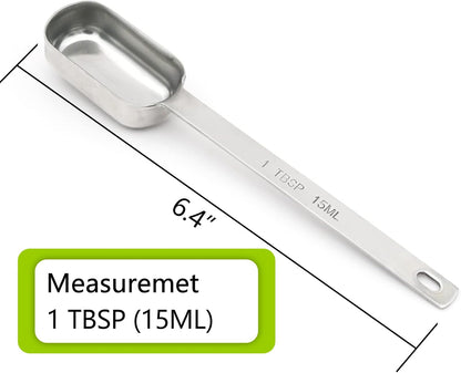 2PCS 1tsp (1/3tbsp, 5ml) Single Measuring Spoon, Stainless Steel Long Handle Individual Teaspoons Only