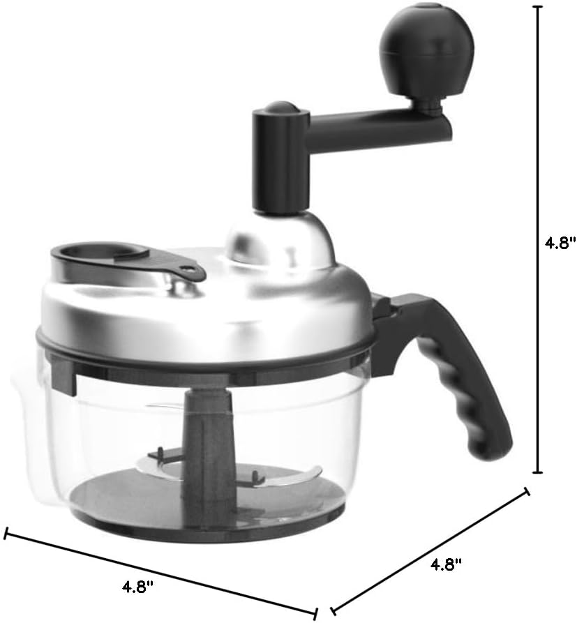 Geedel Hand Food Chopper, Vegetable Quick Chopper Manual Food Processor, Easy To Clean Food Dicer Mincer Mixer Blender, Rotary Onion Chopper for Garlic, Salad, Salsa, Nuts, Meat, Fruit, Ice, etc