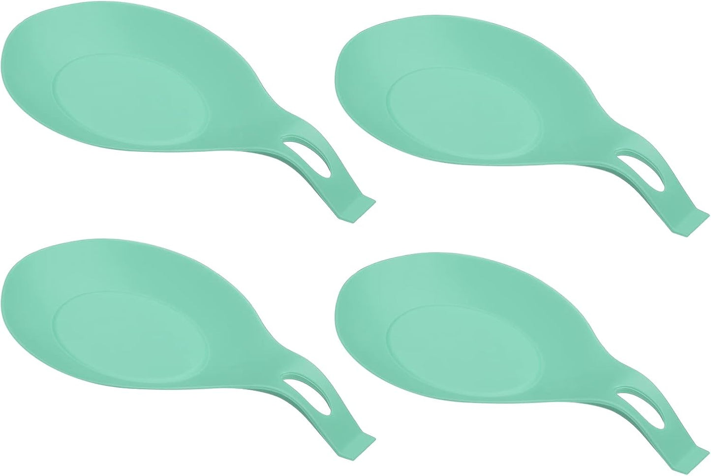 uxcell Silicone Spoon Rest, 7.68" x 3.74" Heat Resistant Kitchen Utensil Holder Spatula Ladle Rest for Counter Stove Top, Black 8Pcs