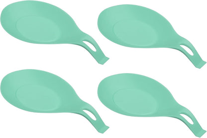 uxcell Silicone Spoon Rest, 7.68" x 3.74" Heat Resistant Kitchen Utensil Holder Spatula Ladle Rest for Counter Stove Top, Black 8Pcs