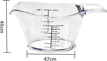 2-Pack Small Measuring Cups, 2 oz/60 ml Mini Measuring Cups, with Small Spoon/Large Spoon/Ounce/Milliliter Markings, Transparent 2 oz Cups, For Kitchen and Laundry