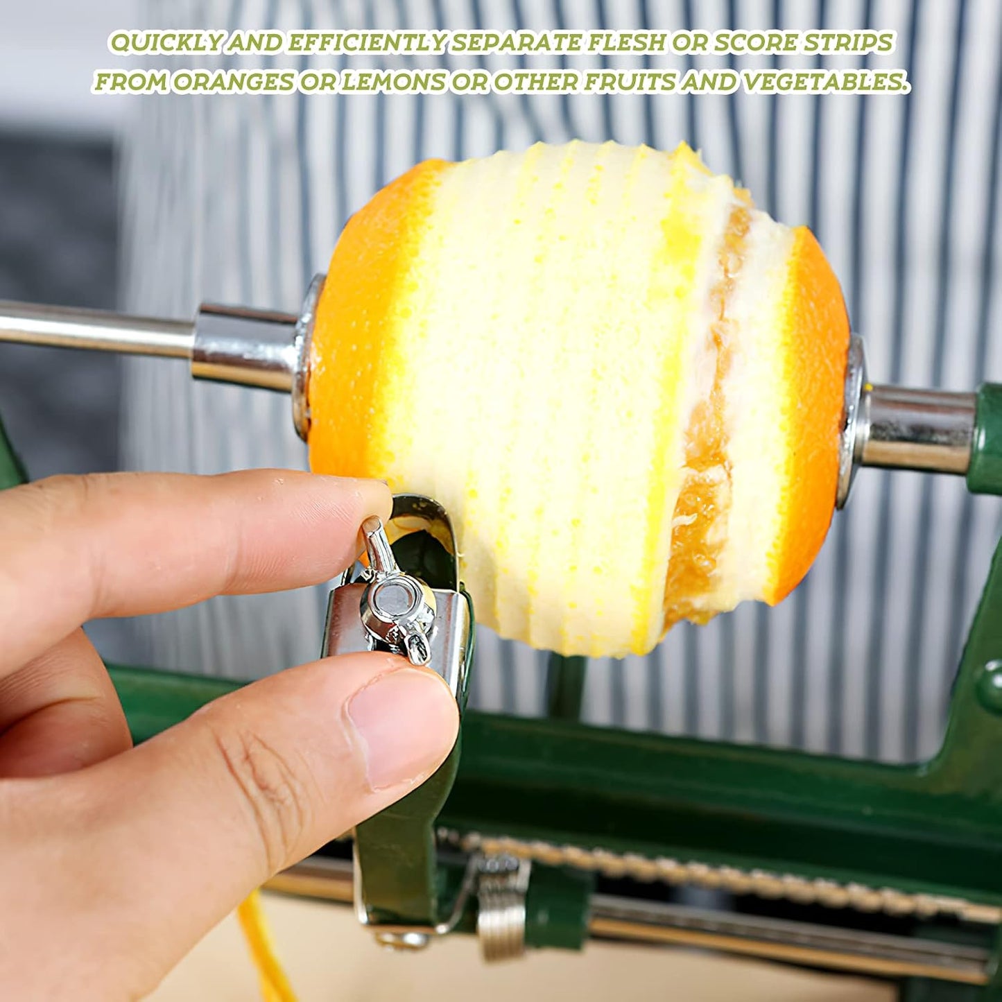Peeling Machine Orange Peeler, Pineapple Corer Hand-Cranked Mango Kiwi Peeling Machine Household Stainless Steel Gadgets Potato Slicer Orange Alloy Fruit for Home Comes with English Instruction Manual