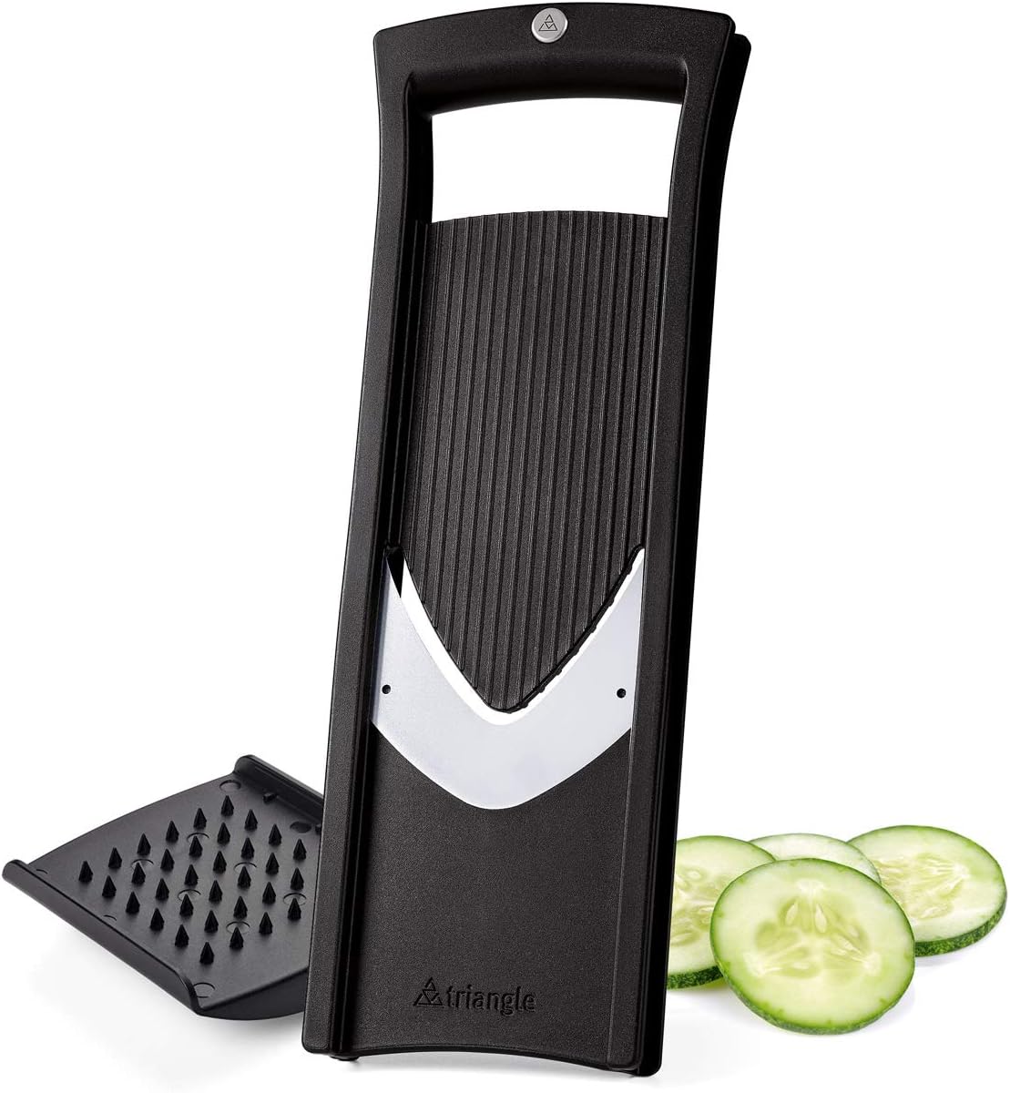 Vegetable Slicer - 2 mm Mandoline - Compact Stainless Steel Cutting Tool - Parabolic Blade for Extreme Sharpness & Rocking Cut - Dishwasher Safe