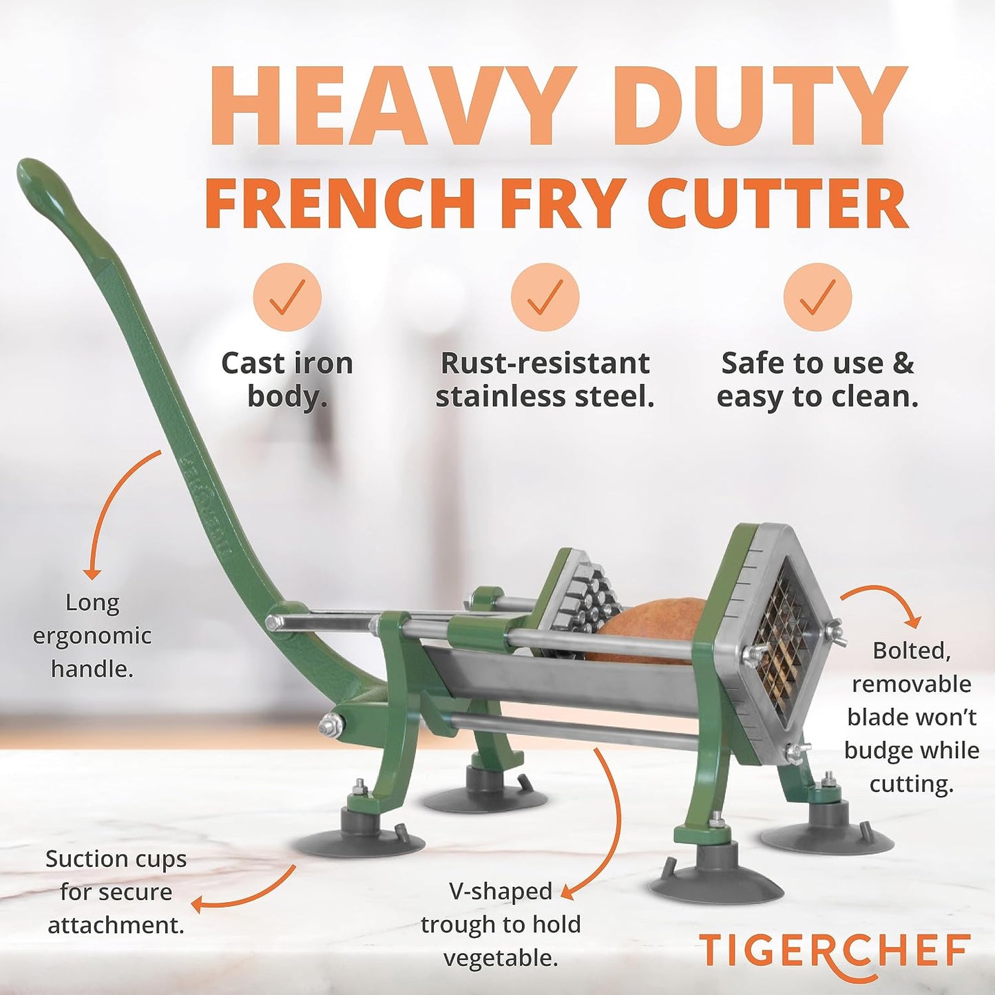 Commercial Grade French Fry Cutter, Complete Combo Sets 15 Pieces