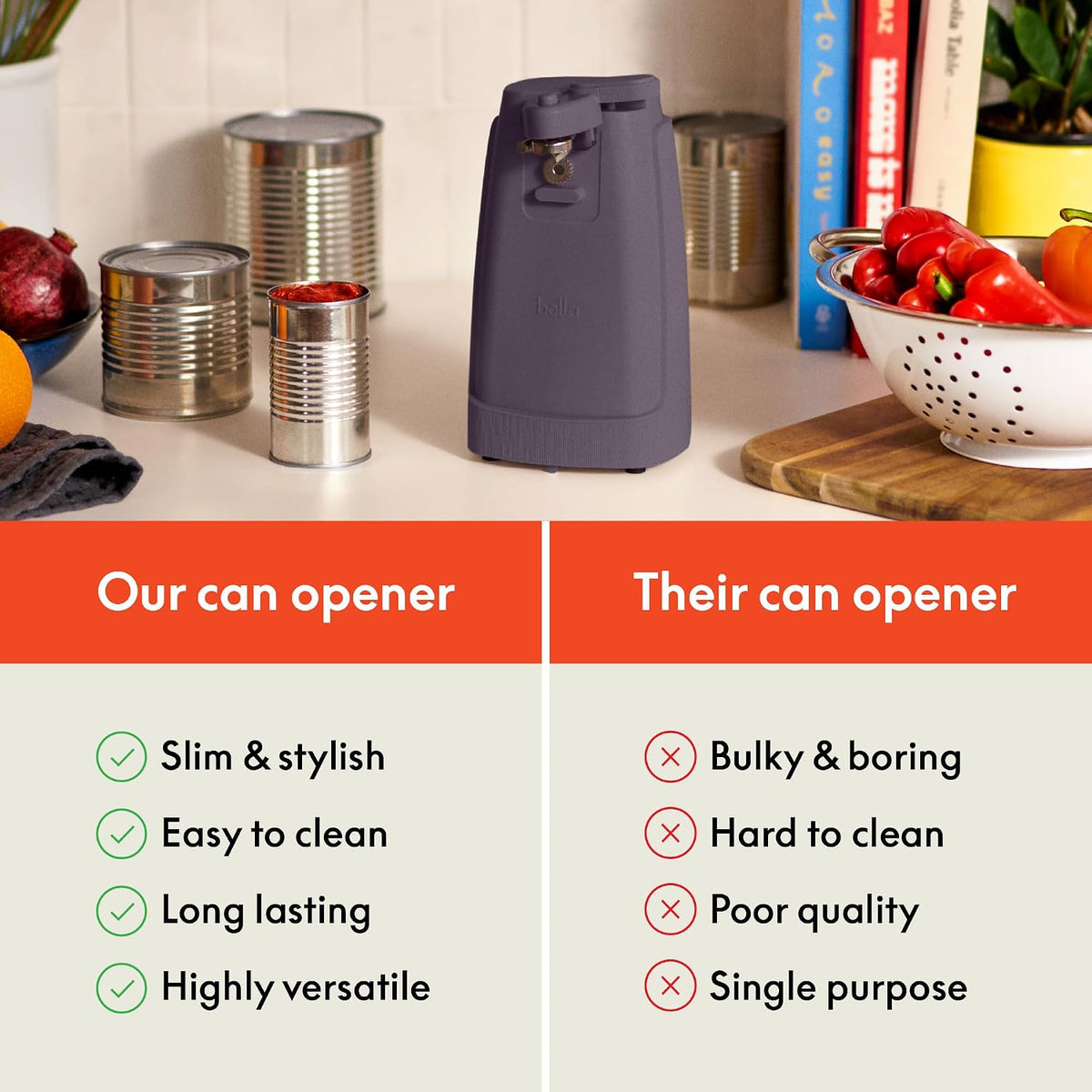 Electric Can Opener and Knife Sharpener, Black