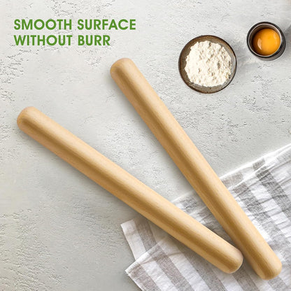 11.5-inch Wooden Rolling Pin for Baking, Natural Wood Dough Roller