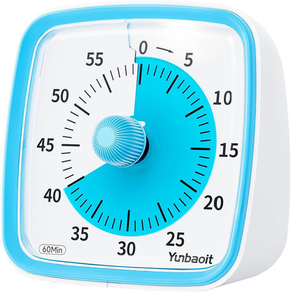 Visual Timer with Night Light, 60 Minute Countdown, Light Blue | 3 Alarm Modes, Mute Flash, for Kids and Adults, Time Management Tool for Classroom, Home, School, and Work