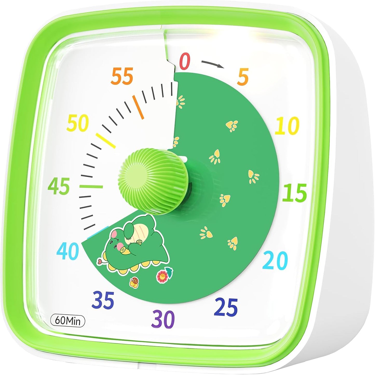 Visual Timer with Night Light, 60 Minute Countdown, Light Blue | 3 Alarm Modes, Mute Flash, for Kids and Adults, Time Management Tool for Classroom, Home, School, and Work