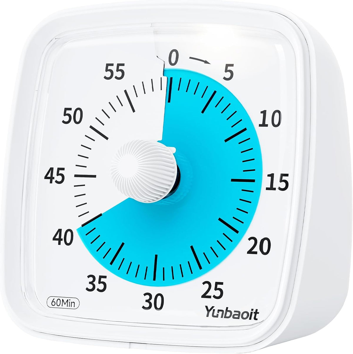 Visual Timer with Night Light, 60 Minute Countdown, Light Blue | 3 Alarm Modes, Mute Flash, for Kids and Adults, Time Management Tool for Classroom, Home, School, and Work