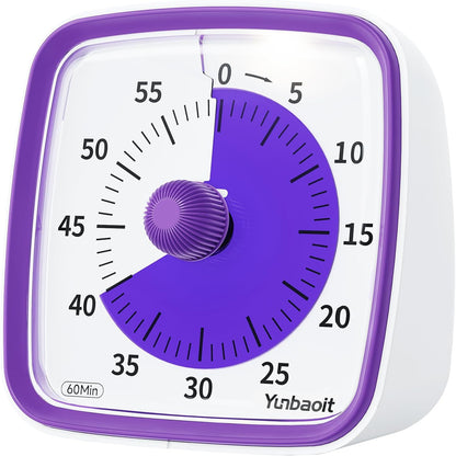 Visual Timer with Night Light, 60 Minute Countdown, Light Blue | 3 Alarm Modes, Mute Flash, for Kids and Adults, Time Management Tool for Classroom, Home, School, and Work
