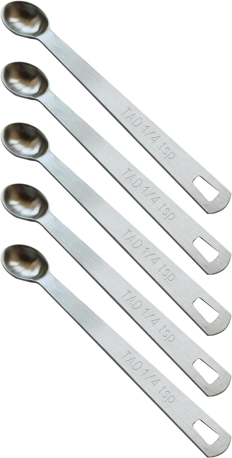 3PCS 1/8 Teaspoon(1/8tsp, 0.625 ml, Dash) Single Tiny Measuring Spoon, Small Individual Stainless Steel Measure Spoons Only
