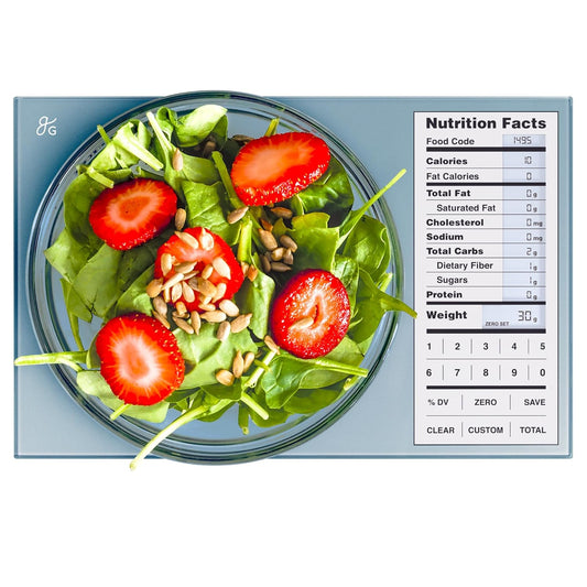 Food Scale with Nutrition Calculator, 2,000 Codes (Blue) | Calorie Scale for Macro Tracking, Portion Control, & Weight Loss Goals, Meal Prep Totals, 99 Custom Entries, 11lb Capacity