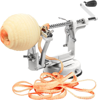 Apple Peeler and Corer, Durable Heavy Duty Chrome Cast Iron, Suction Base